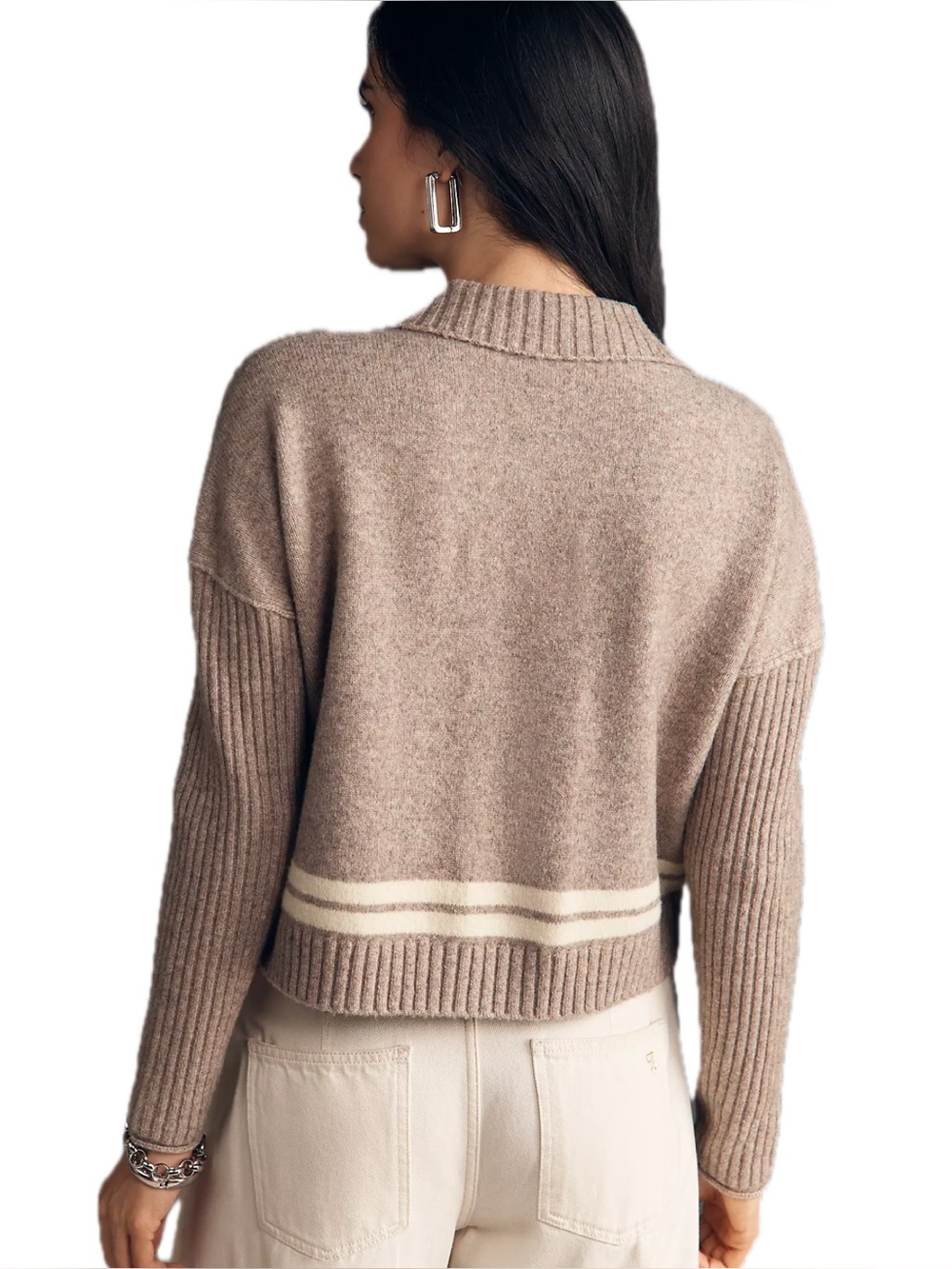 Maeve Collared Double Breasted Sweater Jacket Size Large - Picture 9 of 9